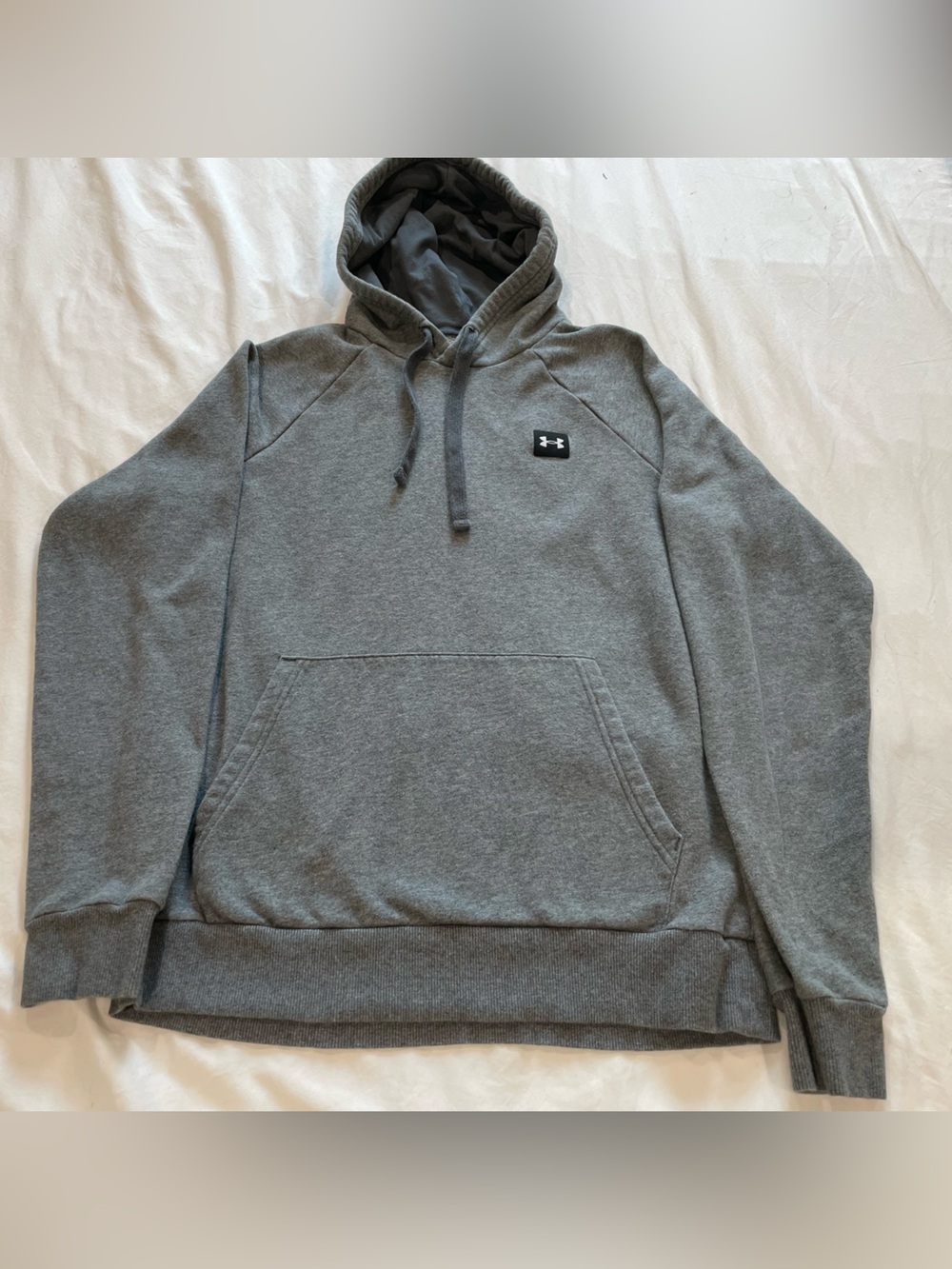 Under Armour Gray Pullover Hoodie with Logo Patch Loose